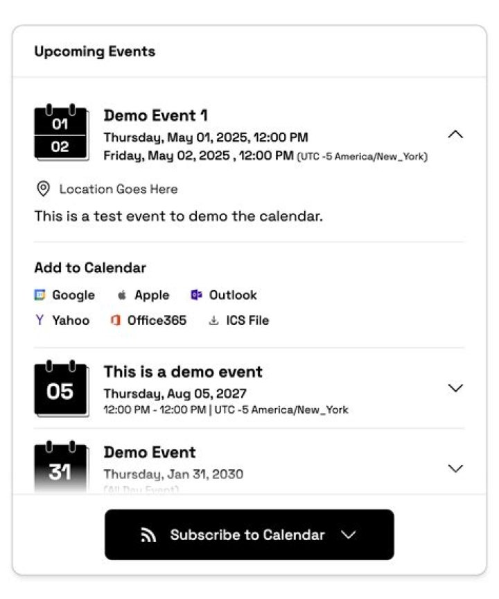 Calendar Subscription Resources
