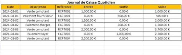 Feuille de caisse Excel gratuit : 2 exemples au top