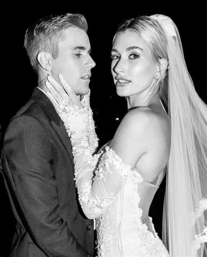 Hailey Bieber's wedding veil has sparked a spelling debate online over a 'typo' | London Evening Standard