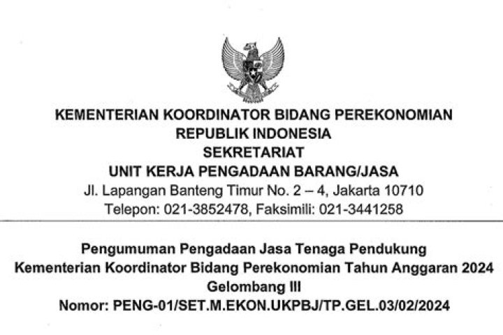 Kemenko Perekonomian Buka Lowongan Kerja hingga 12 Februari 2024, Simak Persyaratannya